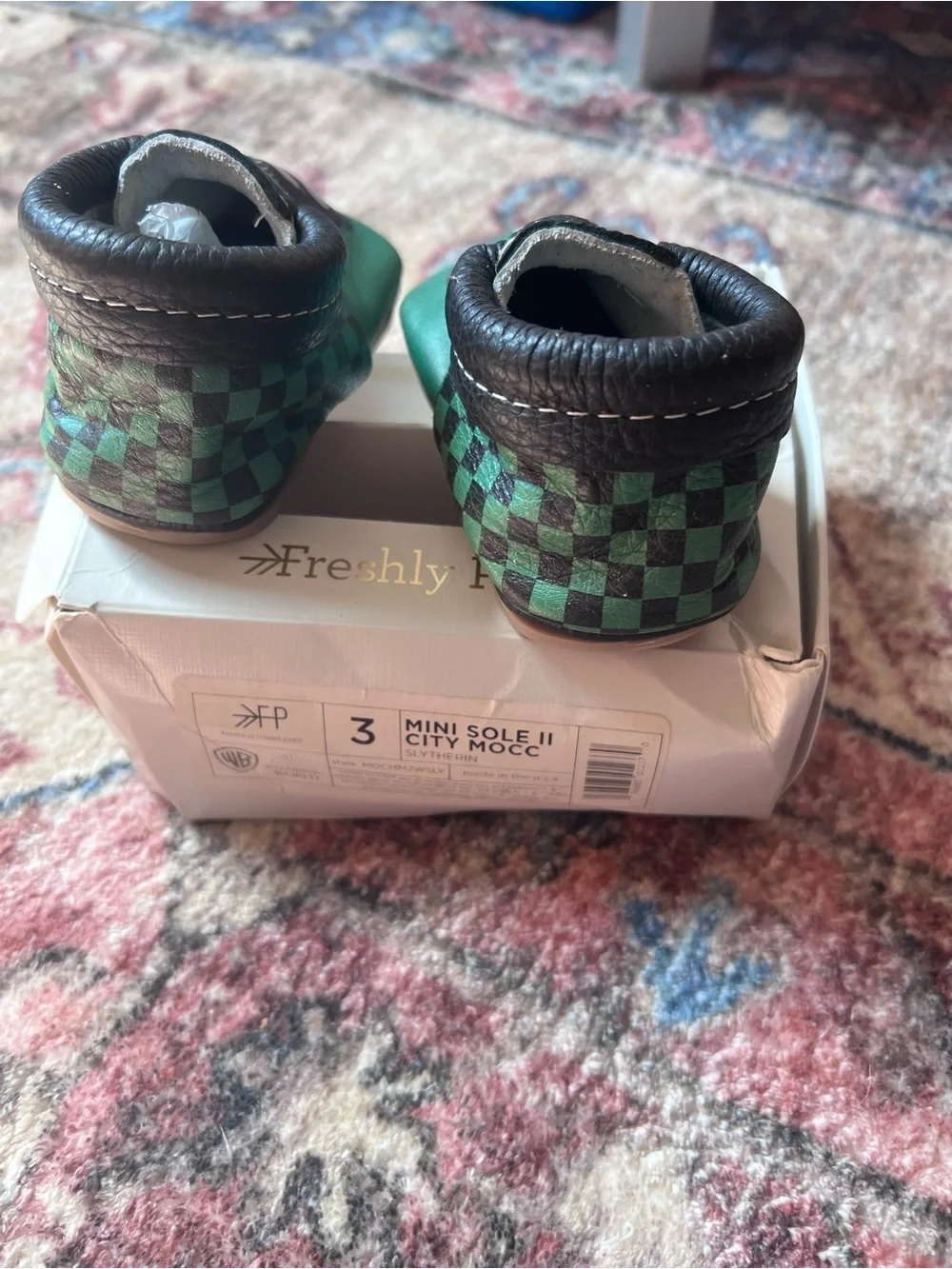 Kids Green Slytherin-themed Slip-On Shoes